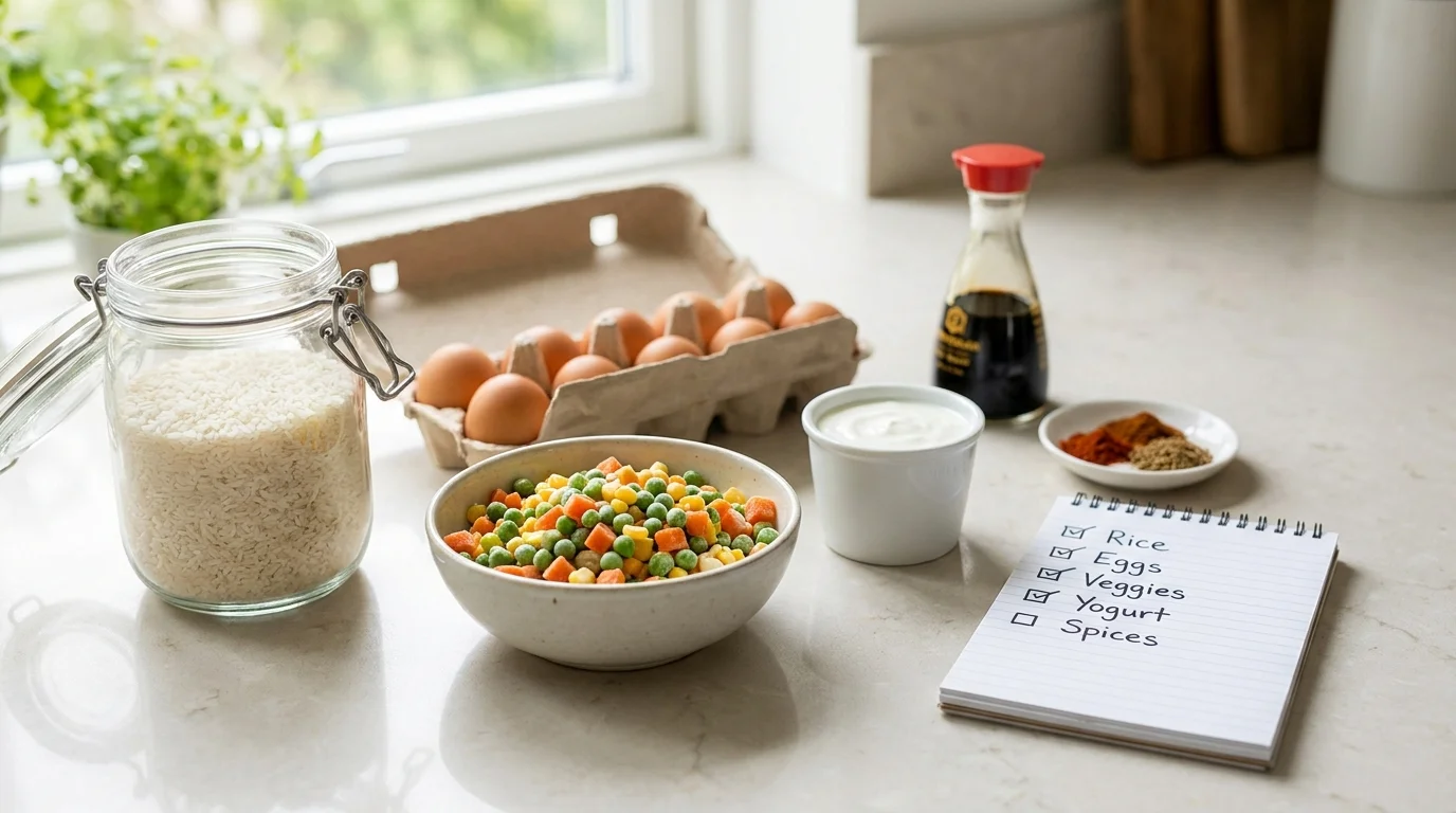 What to Cook from 5 Basic Ingredients: A Weekly Meal Builder