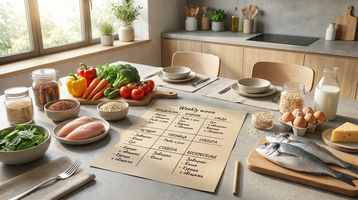 Weekly Meal Plan for a Family of 3: Menu and Shopping List